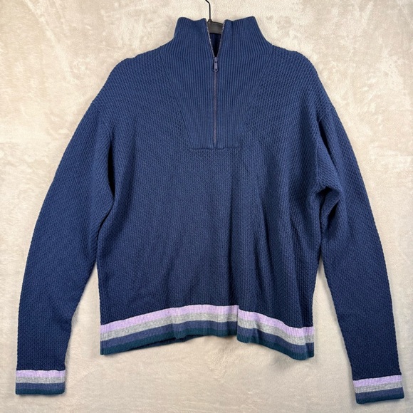 Title nine Sweaters - Title Nine Woolicious Merino Wool Blend Waffle Knit 1/4 Zip Pullover Sweater L